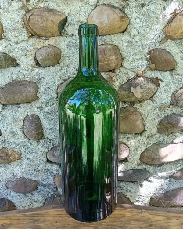 Vase magnum mariage personnalisable bouteille vin verre vert