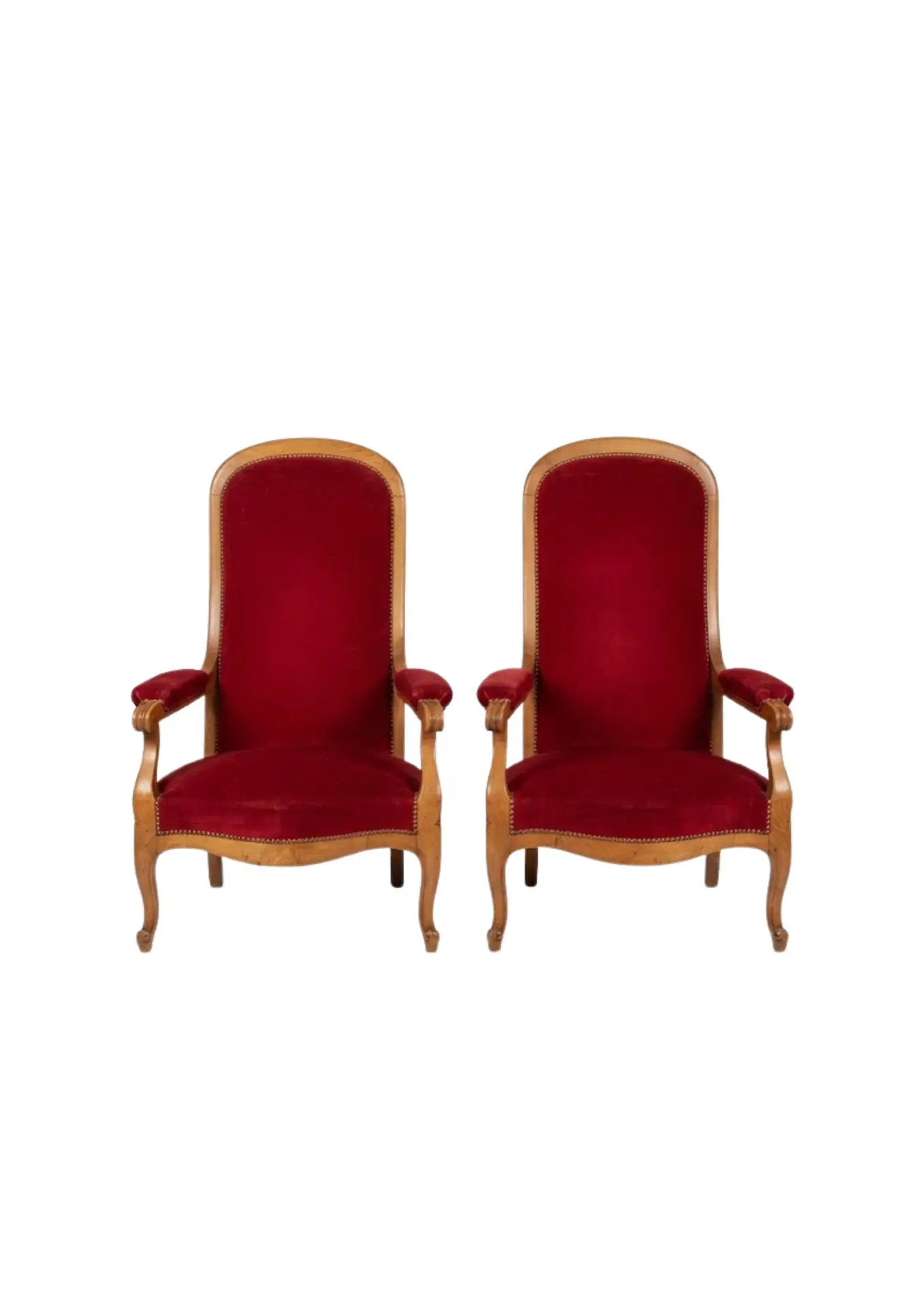 fauteuil Voltaire rouge proposé à la location pour un mariage