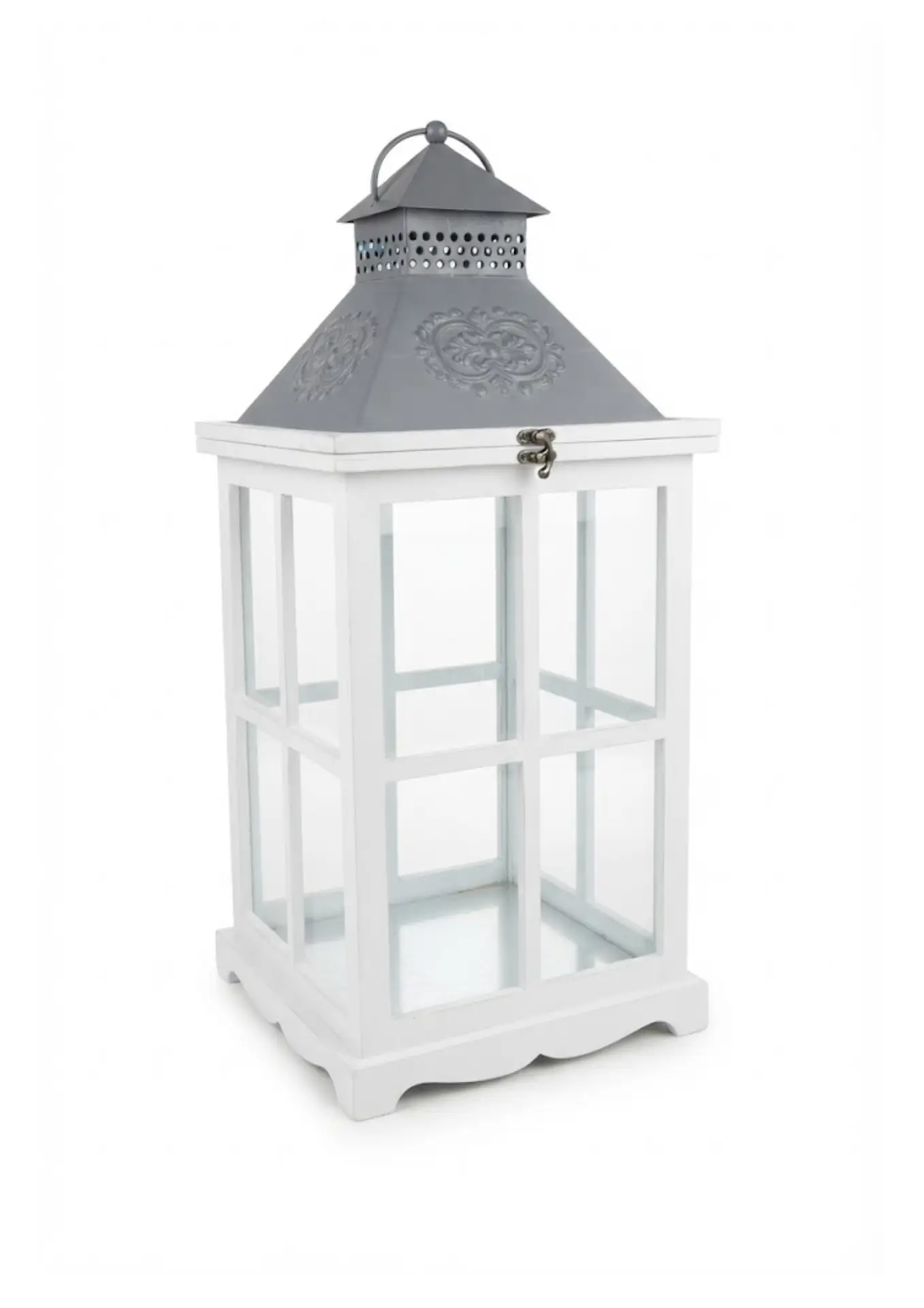 lanterne urne bois blanc proposée à la location pour un mariage