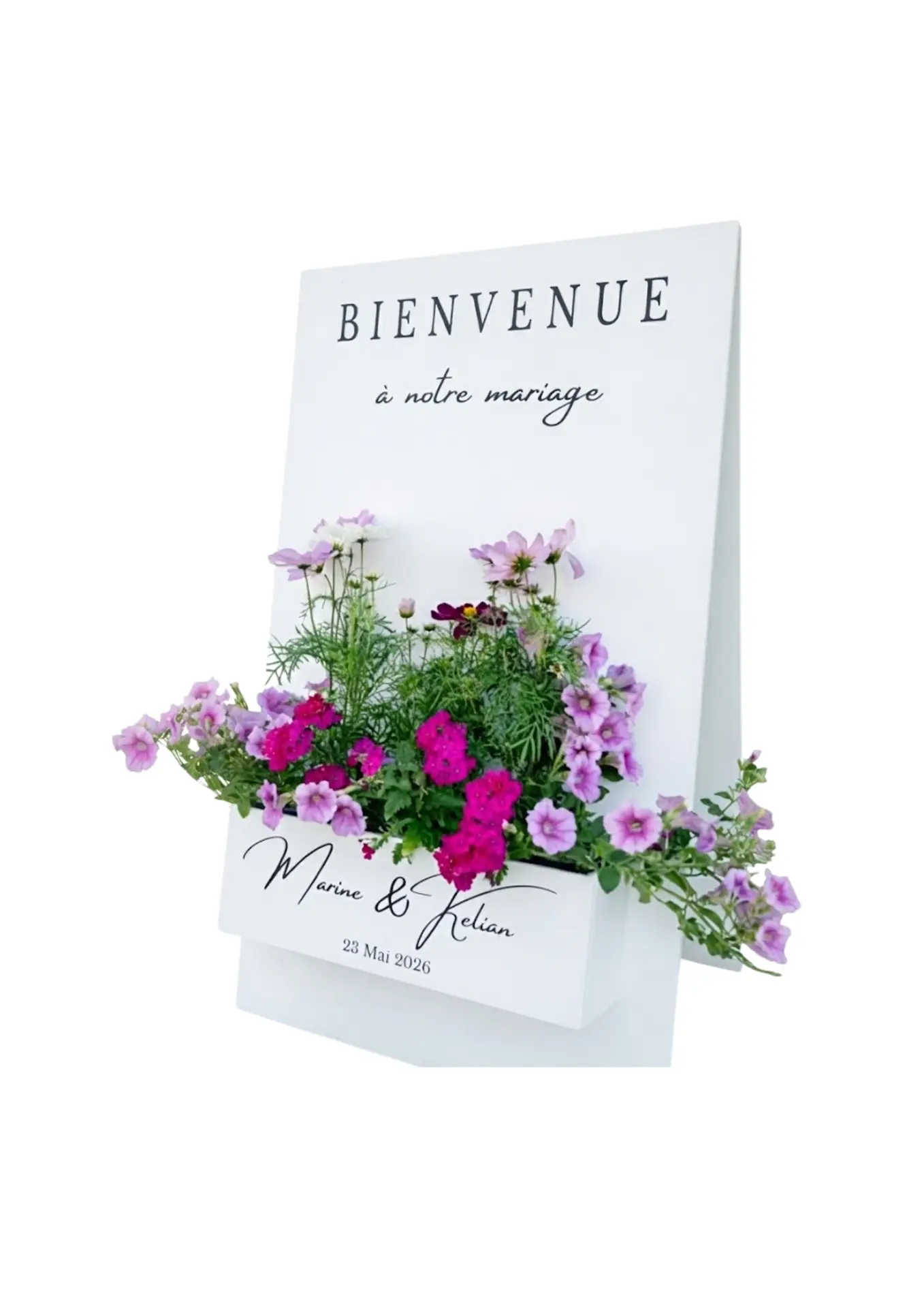 Panneau de bienvenue personnalisable proposé à la location pour un mariage