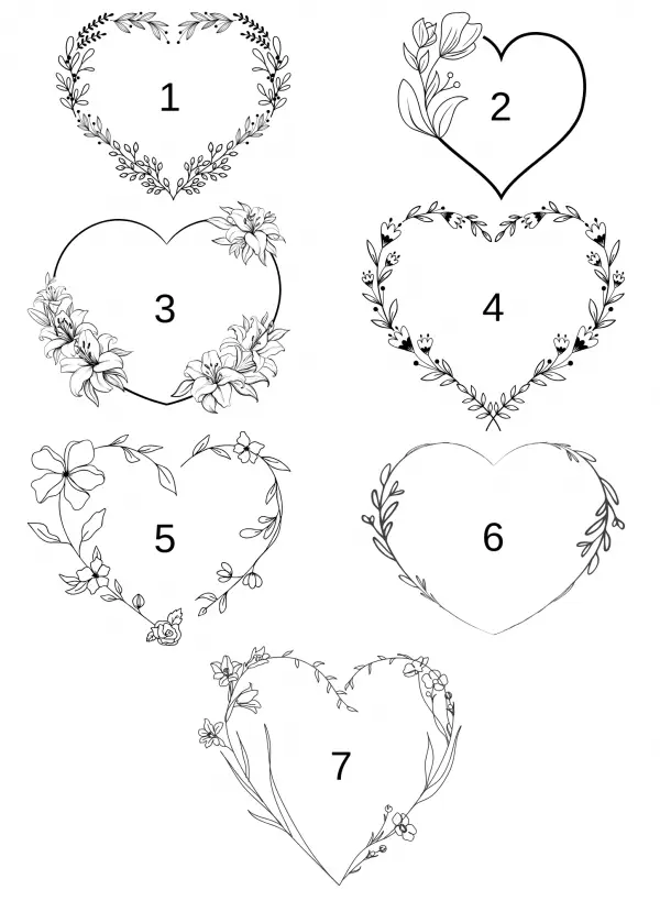 Marque place coeur floral – Image 2
