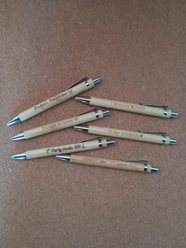 Stylo bambou personnalisable