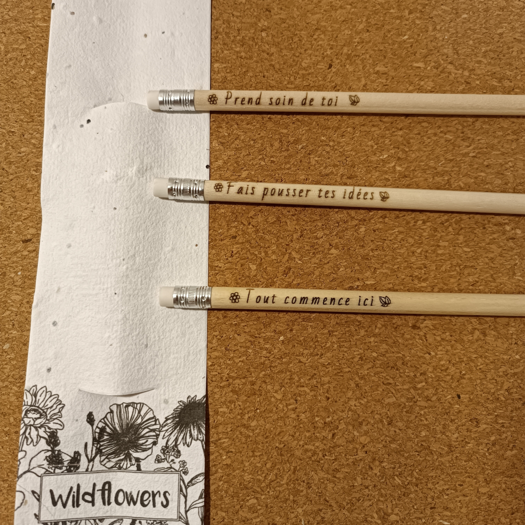 Gravure personnalisée sur bois Crayon à graines cadeaux invités mariage