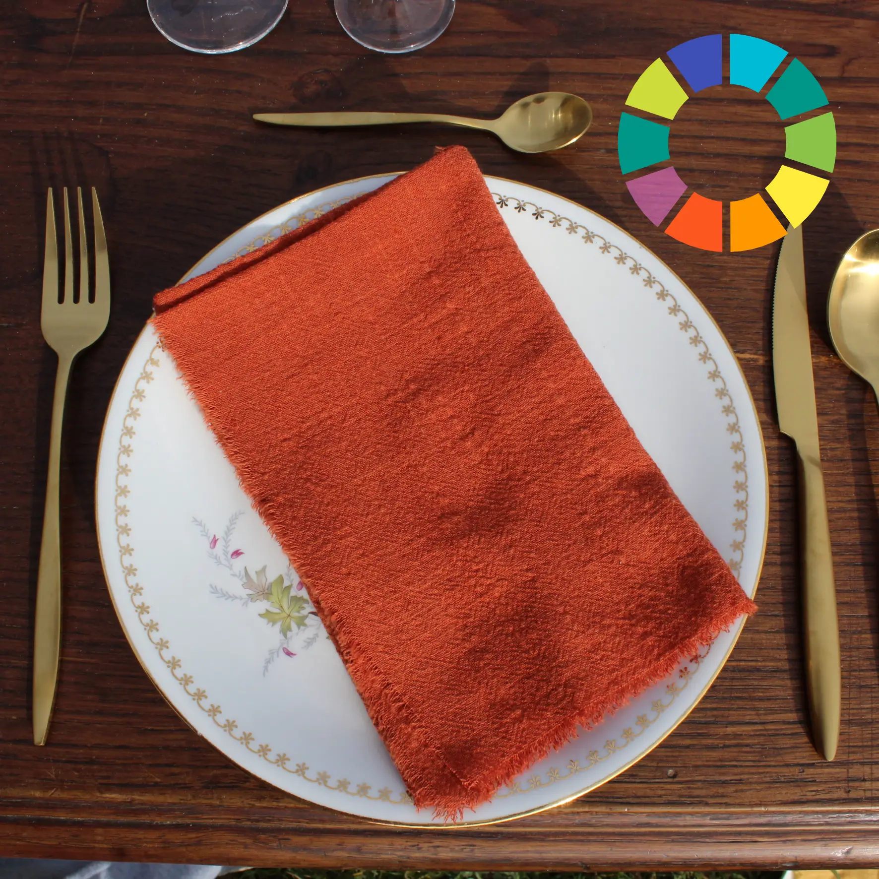 serviette en gaze de coton proposée à la location pour un mariage